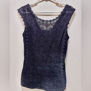 Express Black Ruffled Fitted Blouse